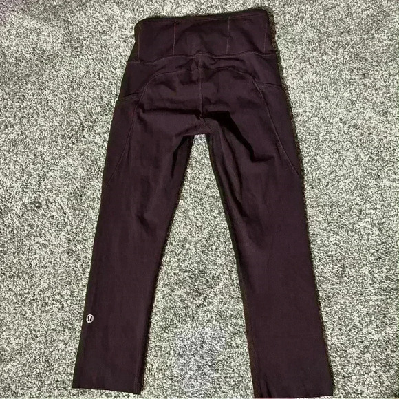 Lululemon Womens Fast Free Crop II *Nulux 19" Burgundy Color Size 2- W6AS5S - Picture 11 of 13